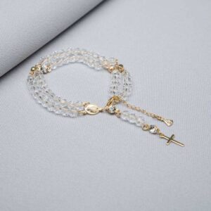 Pulseira Terço de Cristal com Strass